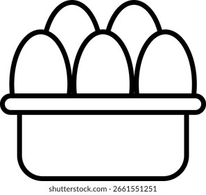 Design de ícone de vetor de linha de ovos