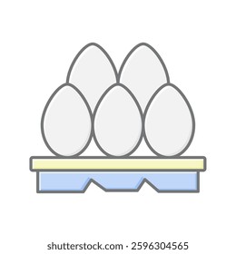 Eggs lineal color icon, vector, pixel perfect, illustrator file