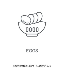 Eggs linear icon. Eggs concept stroke symbol design. Thin graphic elements vector illustration, outline pattern on a white background, eps 10.