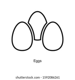 Eggs linear icon vector on white background. Food black icon illustration