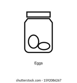 Eggs linear icon vector on white background. Food black icon illustration