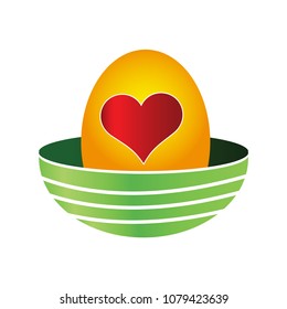Eggs and love. Eggs in the nest. Eggs icon,  vector illustration