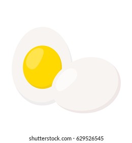 Eggs made in cartoon flat style. Healthy nutrition, protein. Fresh farm egg.