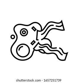 Eggs with meat line icon, concept sign, outline vector illustration, linear symbol.