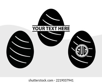 Eggs Monogram Printable Vector Illustration