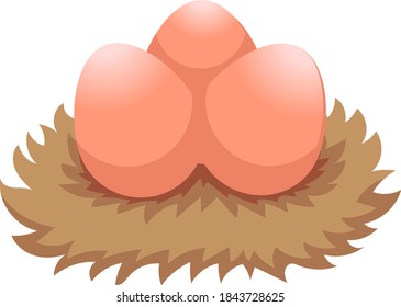 Eggs in nest cartoon vector good for graphis assets