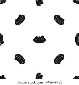 Eggs in the nest pattern repeat seamless in black color for any design. Vector geometric illustration