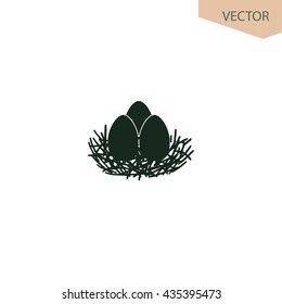 Eggs in the nest, vector icon