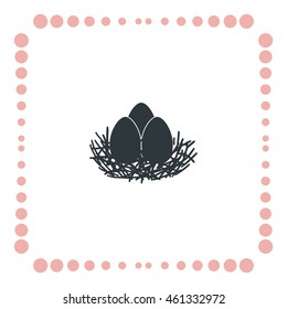 Eggs in the nest, vector icon