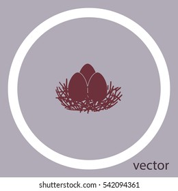 Eggs in the nest, vector icon