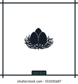 Eggs in the nest, vector icon
