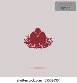 Eggs in the nest, vector icon