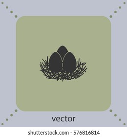Eggs in the nest, vector icon