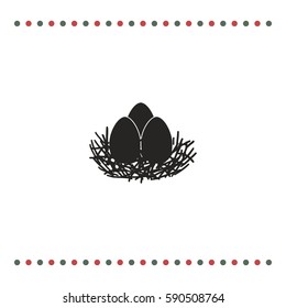 Eggs in the nest, vector icon
