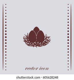 Eggs in the nest, vector icon