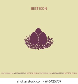 Eggs in the nest, vector icon