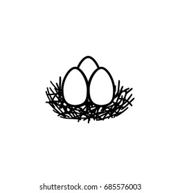 Eggs In The Nest, Vector Icon