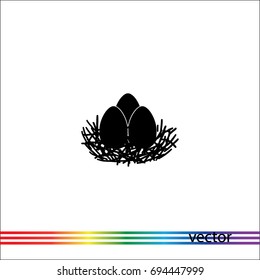 Eggs in the nest, vector icon
