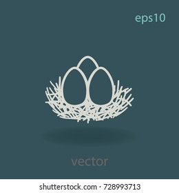 Eggs in the nest, vector icon