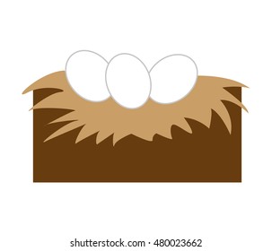 eggs in the nest vector illustration design