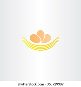 eggs in nest vector logo icon sign food