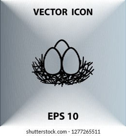 Eggs in the nest, vector outline icon