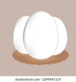 Eggs in the nest vector, Three eggs are kept in the nest, beautiful design