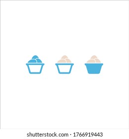 eggs on bucket icon flat vector logo design trendy illustration signage symbol graphic simple