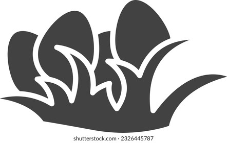 Eggs on Grass Icon image. Suitable for mobile application.