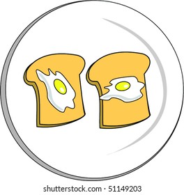 Eggs on a plate on toast