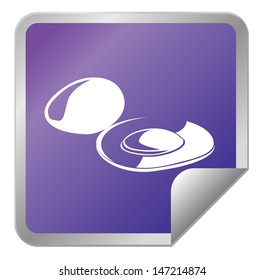 Eggs on sticker icon