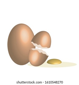 Eggs are on a transparent background , isolated, realistic vector illustration