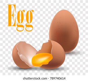 Eggs are on a transparent background , isolated, realistic vector illustration,3D