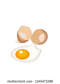 Eggs on white background
