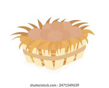 Huevos sobre fondo blanco.