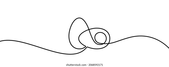 Eggs one line background. One continuous line drawing of eggs. Vector illustration. Egg line icon.