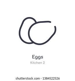 eggs outline icon. isolated line vector illustration from kitchen 2 collection. editable thin stroke eggs icon on white background