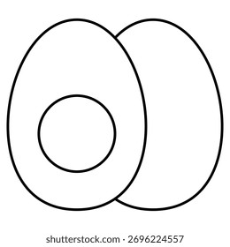 Ícone de contorno de ovos isolado no branco