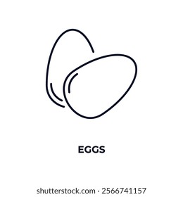 eggs outline icon. Linear vector from kitchen concept. Thin line eggs icon isolated on white background
