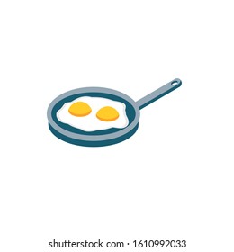 eggs over pan design, Breakfast food meal fresh product natural store and cooking theme Vector illustration