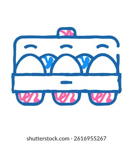 eggs package doodle icon sketch vector. eggs package sign. isolated symbol illustration