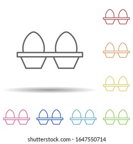 Eggs in the package in multi color style icon. Simple thin line, outline vector of food icons for ui and ux, website or mobile application