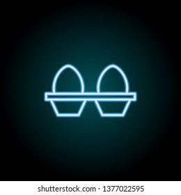 eggs in the package neon icon. Elements of Food set. Simple icon for websites, web design, mobile app, info graphics