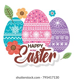 eggs paint and flowers easter season