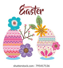 eggs paint and flowers easter season