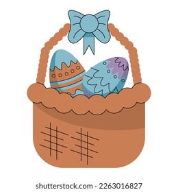 eggs painted in basket icon
