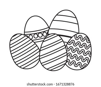huevos pintados de decoración de Semana Santa iconos vectorial diseño