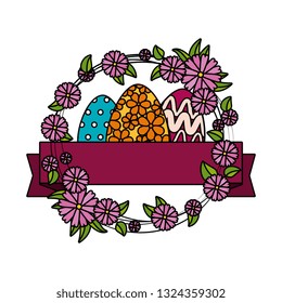 eggs painted with flowers crown