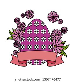 eggs painted with flowers decoration