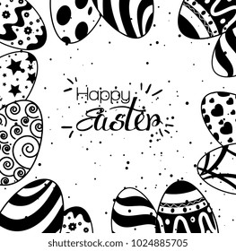 eggs painted happy easter celebration